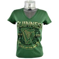 BUY GUINNESS GREEN HARP LUCK OF THE IRISH LADIES T-SHIRT IN WHOLESALE ONLINE