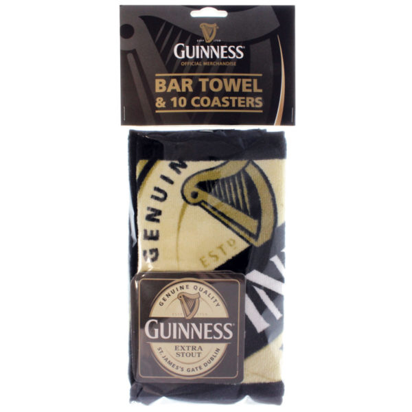 BUY GUINNESS CONTEMPORARY BAR TOWEL COASTER PACK IN WHOLESALE ONLINE