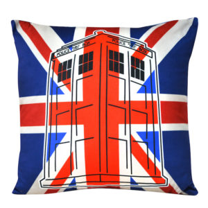 BUY DOCTOR WHO SQUARE UNION JACK TARDIS CUSHION IN WHOLESALE ONLINE