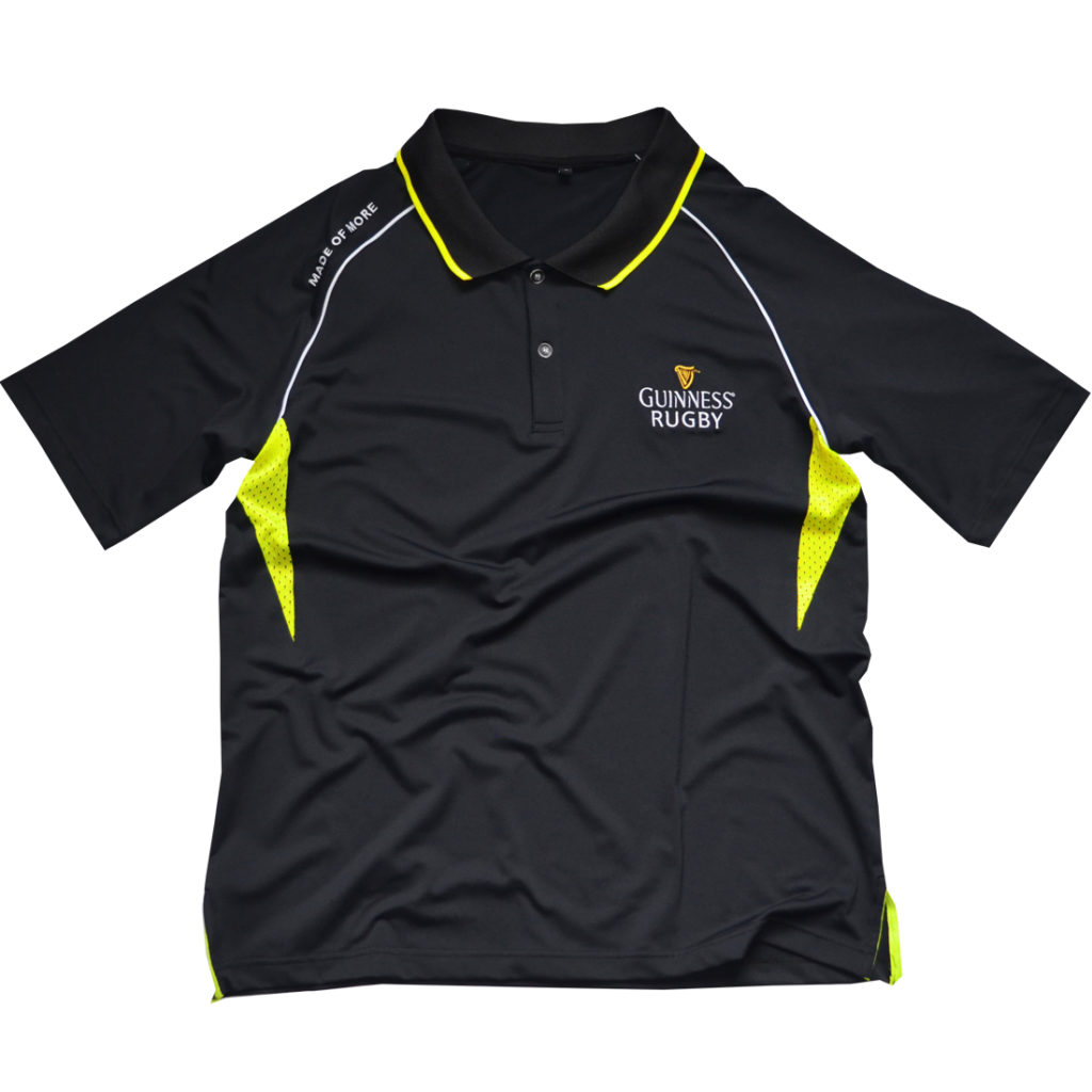 Buy Guinness Black Yellow Performance Rugby Polo in wholesale!