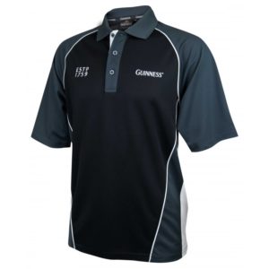 BUY GUINNESS BLACK GREY PANELLED PERFORMANCE GOLF SHIRT IN WHOLESALE ONLINE