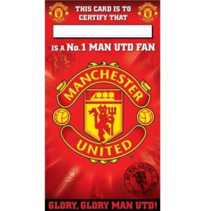 BUY MANCHESTER UNITED CERTIFICATE BIRTHDAY GREETING CARD IN WHOLESALE ONLINE