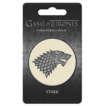 STARK WOLF IRON ON PATCH 5" Embroidered Applique Black White Game of Thrones 