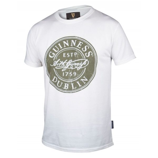 BUY GUINNESS WHITE DISTRESSED LABEL T-SHIRT IN WHOLESALE ONLINE!