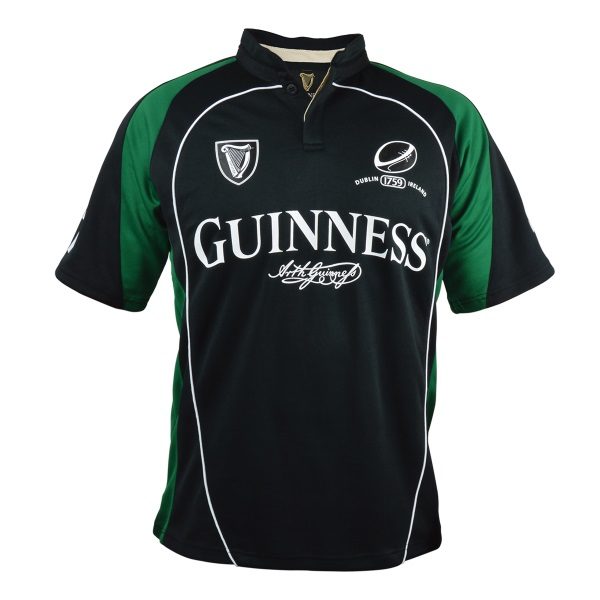 BUY GUINNESS BLACK GREEN PERFORMANCE RUGBY JERSEY IN WHOLESALE ONLINE