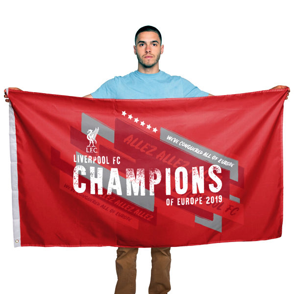 BUY LIVERPOOL CHAMPIONS OF EUROPE 2019 FLAG IN WHOLESALE ONLINE