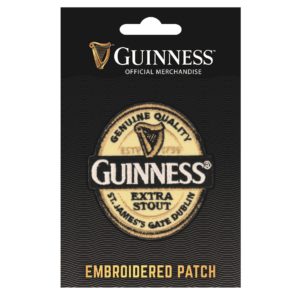 GUINNESS LABEL EMBROIDERED IRON ON PATCH