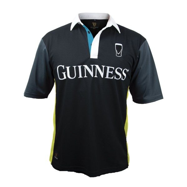 GUINNESS YELLOW BLACK STRIPED RUGBY JERSEY