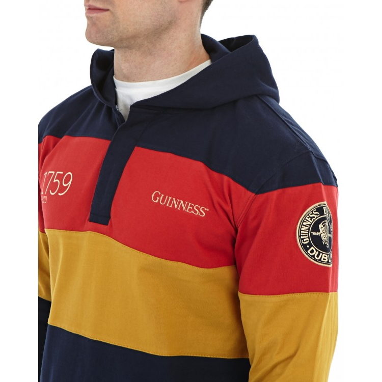 Guinness Navy Hooded Rugby Shirt in wholesale online!