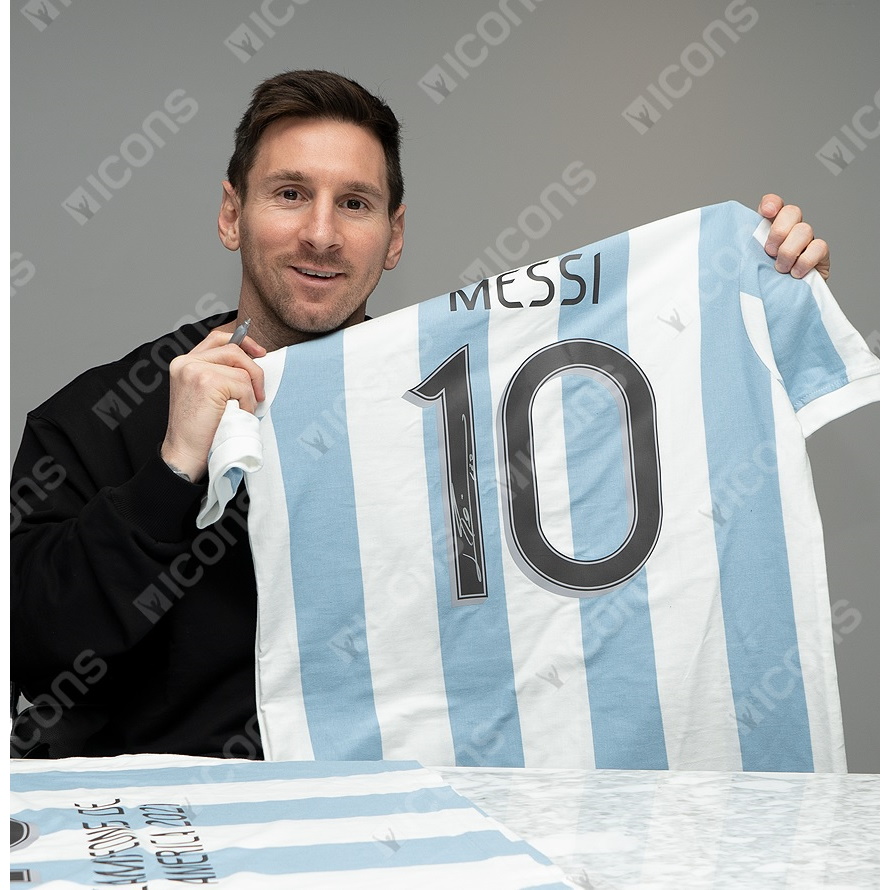 Buy Lionel Messi Authentic Signed Retro Argentina Home Jersey!