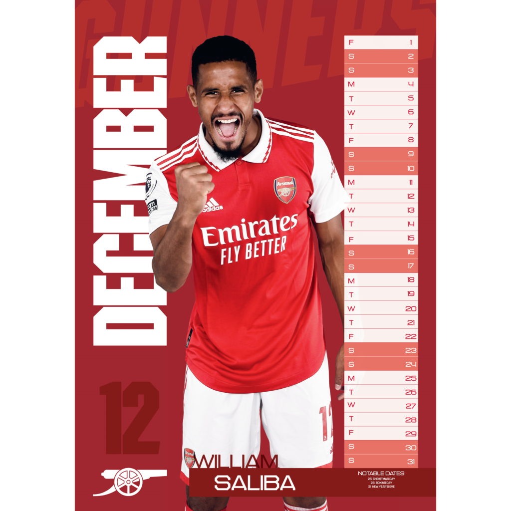 Buy Arsenal 2023 Calendar in wholesale online! Mimi Imports