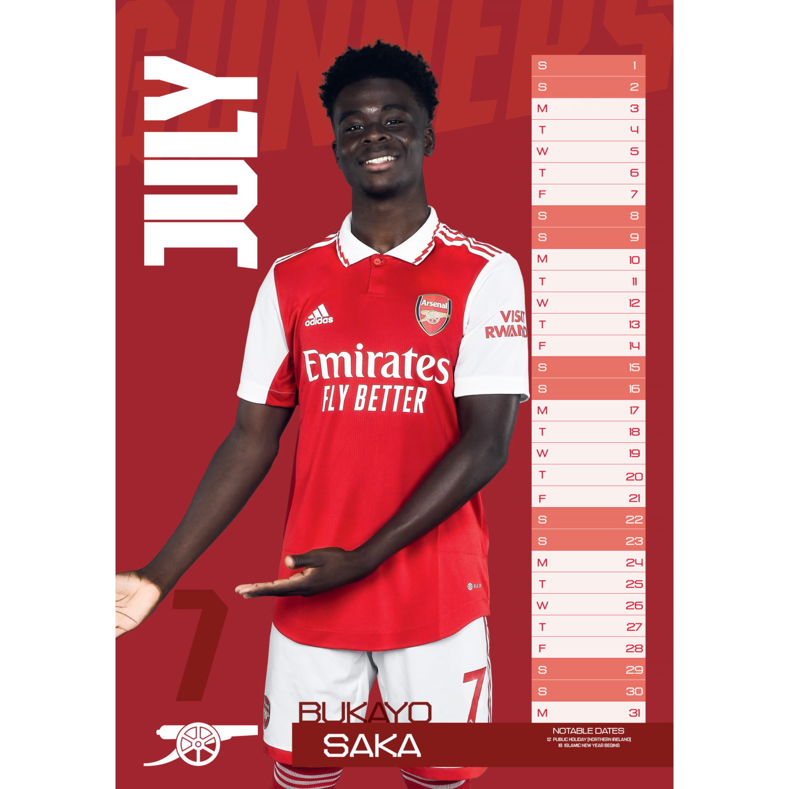 Buy Arsenal 2023 Calendar in wholesale online! Mimi Imports
