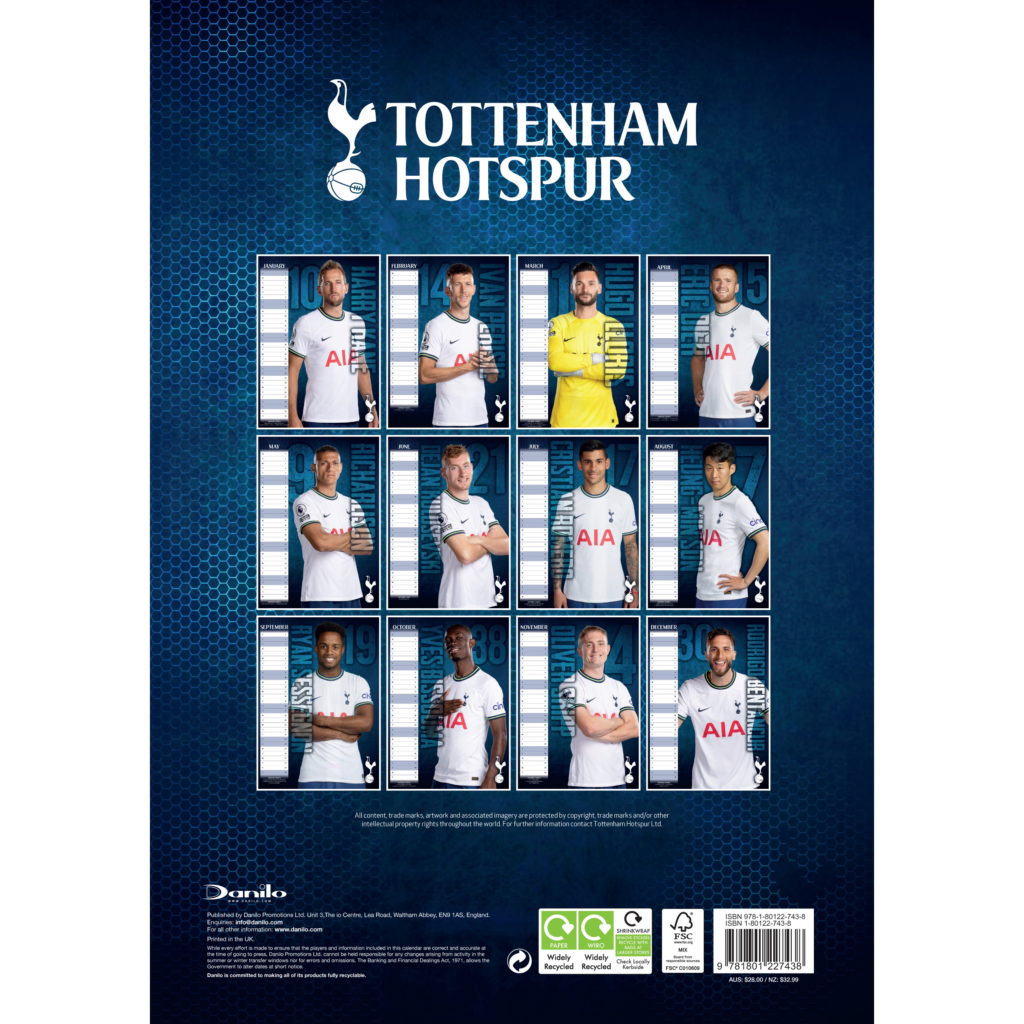 Tottenham Hotspur FC 2023 - A3-Posterkalender: Original