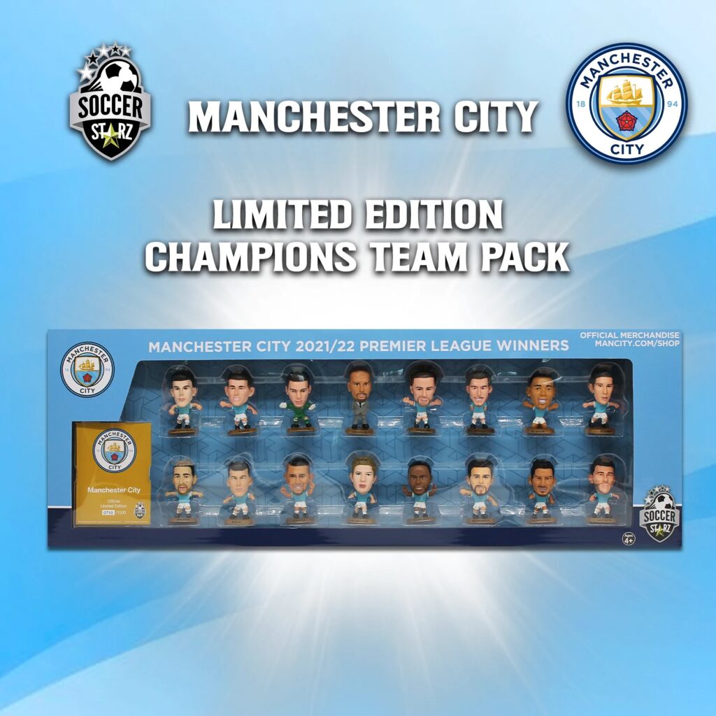  SoccerStarz Man City League Winners Team Pack 19 Player  (Classic Kit - 2020/21), Man City Blue, MCTP22 : Toys & Games