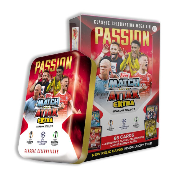 BUY 2022-23 TOPPS MATCH ATTAX EXTRA CHAMPIONS LEAGUE CARDS PASSION MEGA TIN IN WHOELSALE ONLINE