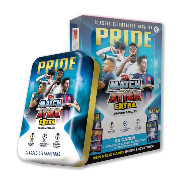 BUY 2022-23 TOPPS MATCH ATTAX EXTRA CHAMPIONS LEAGUE CARDS PRIDE MEGA TIN IN WHOLESALE ONLINE