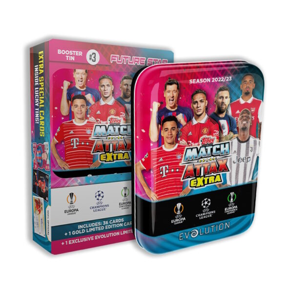 BUY 2022-23 TOPPS MATCH ATTAX EXTRA CHAMPIONS LEAGUE CARDS FUTURE MINI TIN IN WHOLESALE ONLINE