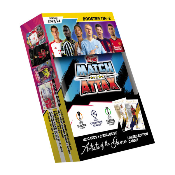 BUY 2023-24 TOPPS MATCH ATTAX UEFA CHAMIONS LEAGUE CARDS BLUE BOOSTER MINI TIN IN WHOLESALE ONLINE