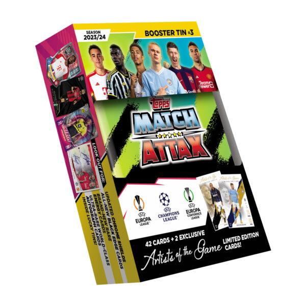 BUY 2023-24 TOPPS MATCH ATTAX UEFA CHAMIONS LEAGUE CARDS GREEN BOOSTER MINI TIN IN WHOLESALE ONLINE