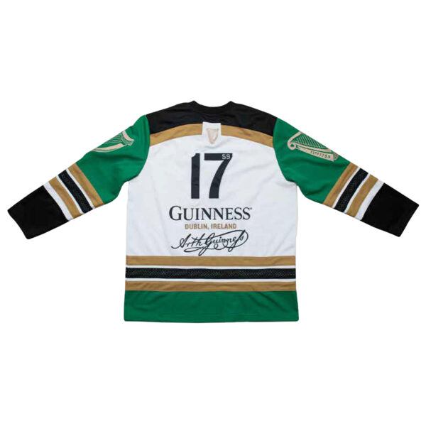 BUY GUINNESS TOUCAN WHITE AND GREEN HOCKEY JERSEY IN WHOLESALE