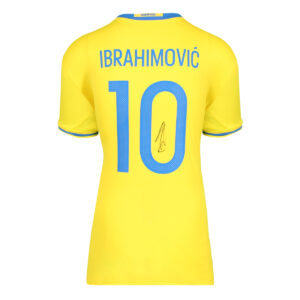 BUY ZLATAN IBRAHIMOVIC AUTHENTIC SIGNED 2016-17 SWEDEN HOME JERSEY IN WHOLESALE ONLINE