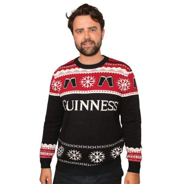 BUY GUINNESS BLACK AND RED CHRISTMAS SWEATER IN WHOLESALE
