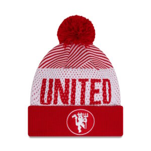 BUY MANCHESTER UNITED NEW ERA RED & WHITE POM BEANIE IN WHOLESALE ONLINE