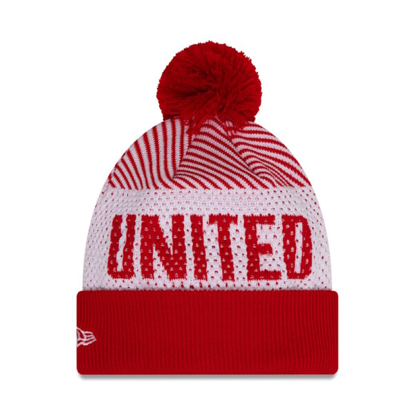 BUY MANCHESTER UNITED NEW ERA RED & WHITE POM BEANIE IN WHOLESALE ONLINE