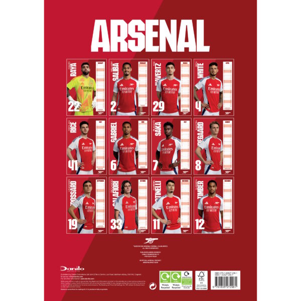 BUY ARSENAL 2025 CALENDAR IN WHOLESALE ONLINE