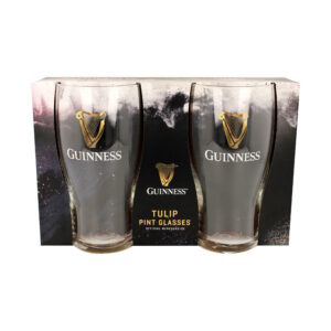 BUY GUINNESS EMBOSSED TULIP PINT GLASS SET IN WHOLESALE ONLINE