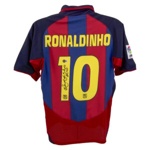 BUY RONALDINHO AUTHENTIC SIGNED 2003-04 BARCELONA #10 HOME JERSEY IN WHOLESALE ONLINE