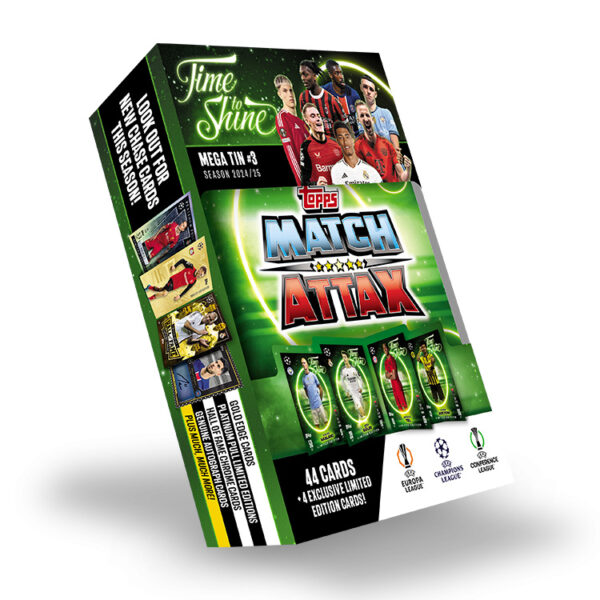 BUY 2024-25 TOPPS MATCH ATTAX UEFA CHAMPIONS LEAGUE CARDS MEGA TIN IN WHOLESALE ONLINE